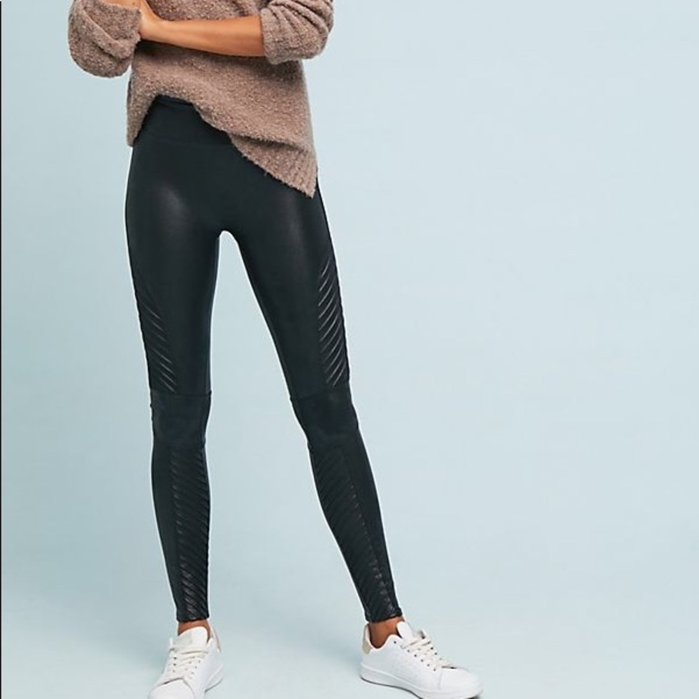 Spanx Faux Leather Moto Leggings